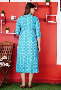 Attractive Blue Cotton Printed Maternity Kurti For Women-thumb1