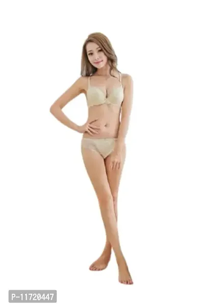 Panky Wears Lingerie Set for Women lace Bra Panty Set Combo (Skin)-thumb2