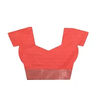 TANI BANA Banarasi Banarasi Handloom Saree Orange Colour with Blouse for Womens-thumb3