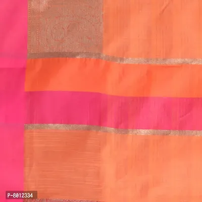 TANI BANA Banarasi Banarasi Handloom Saree Orange Colour with Blouse for Womens-thumb5