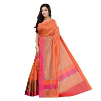 TANI BANA Banarasi Banarasi Handloom Saree Orange Colour with Blouse for Womens-thumb1