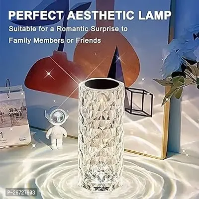 Crystal Lamp,16 Color Changing Rose Crystal Diamond Table Lamp,USB Rechargeable Touch Bedside Lamp Night Light with Remote Control, for Bedroom Living Room Party Dinner Decor