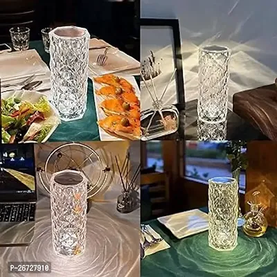 Crystal Lamp,16 Color Changing Rose Crystal Diamond Table Lamp,USB Rechargeable Touch Bedside Lamp Night Light with Remote Control, for Bedroom Living Room Party Dinner Decor