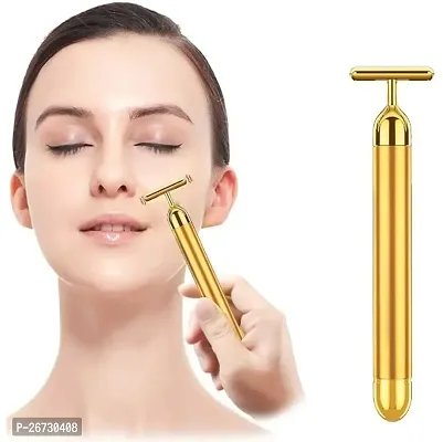 Golden Energy Beauty bar massager 24 k Gold Electric Vibration Facial Massage Roller Waterproof Face Skin Care T-Shaped Anti Wrinkle Golden Massager Skin Care-thumb0