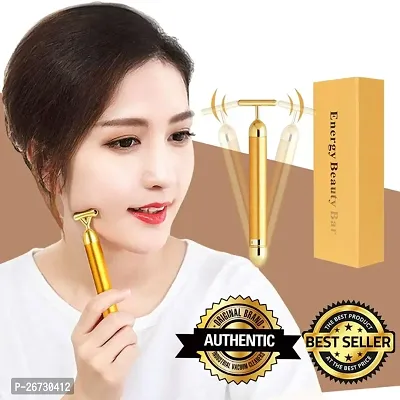 Golden Energy Beauty bar massager 24 k Gold Electric Vibration Facial Massage Roller Waterproof Face Skin Care T-Shaped Anti Wrinkle Golden Massager Skin Care-thumb0