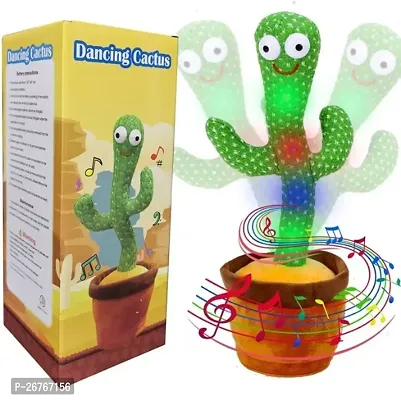 Dancing Cactus Talking Plush Toy with Singing  Recording Function - Repeat What You Say - Pack of 1, Rechargeable Cable Included-thumb0