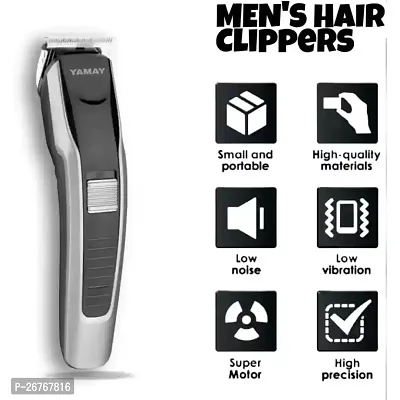 HTC AT-538 Rechargeable Hair Beard Trimmer for Men Trendy Styler HTC Trimmer Stainless Steel Sharp Blade Beard Shaver-thumb0