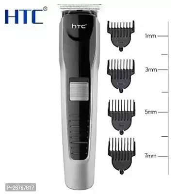 HTC AT-538 Rechargeable Hair Beard Trimmer for Men Trendy Styler HTC Trimmer Stainless Steel Sharp Blade Beard Shaver-thumb0