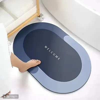 Bathroom Mat Water Absorbing Mat for Bathroom Quick Dry Rubber Backed Anti-Slip Floor Mat Non Slip Mat for Home, Kitchen (40 x 60 cm) (Multicolor)-thumb0