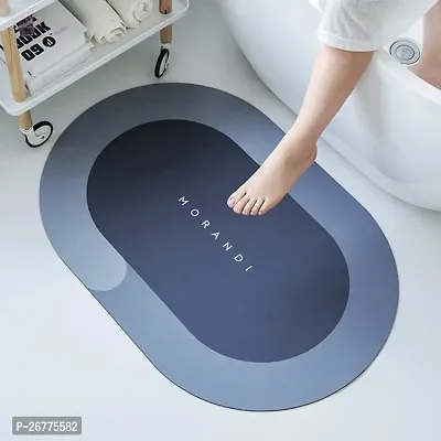 Bathroom Mat Water Absorbing Mat for Bathroom Quick Dry Rubber Backed Anti-Slip Floor Mat N (Multicolor)-thumb0