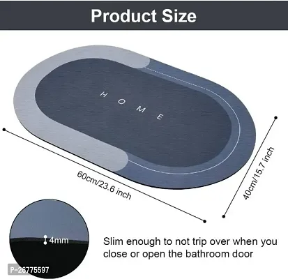 Bathroom Mat Water Absorbing Mat for Bathroom Quick Dry Rubber Backed Anti-Slip Floor Mat N (Multicolor)-thumb0