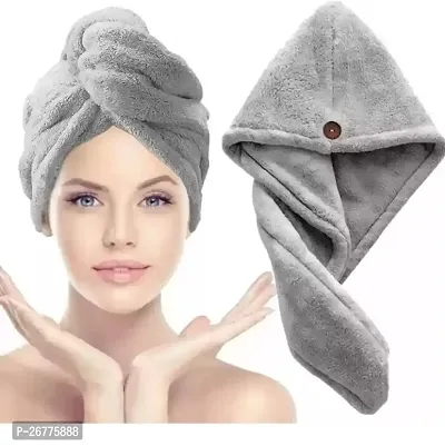 Hair Towel Absorbent Towel Hair-Drying Bathrobe Microfiber 500 GSM Bath Towel Hair Dry Cap Sal (Set of 1)-thumb0