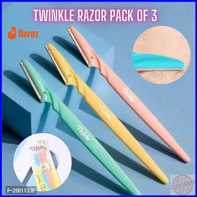 Tinkle 3 PCS Eyebrow or Face Hair Removal Safety Razors Trimmer Shaper Shaver Cosmetics-thumb0