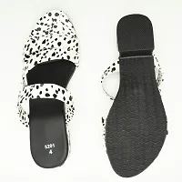 Elegant White Leather Self Design Sandals For Women-thumb4