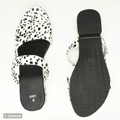 Elegant White Leather Self Design Sandals For Women-thumb5