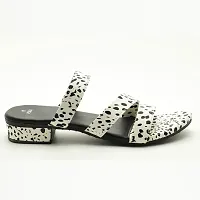 Elegant White Leather Self Design Sandals For Women-thumb2