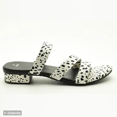 Elegant White Leather Self Design Sandals For Women-thumb3