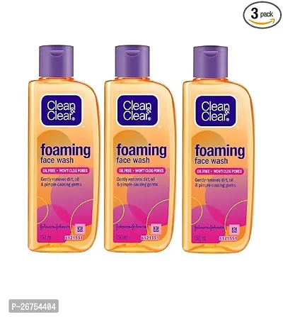 Clean and Clear Oil Free Foaming Pack of 3 * 150 ML Face Wash  (450 ml)-thumb0