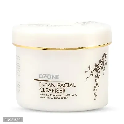 Ozone D-Tan Facial Cleanser | Enriched with Cucumber, Shea Butter  Milk | Detan Face Cleanser For Men  Women | All Skin Types, Tan Removal, Soft, Smooth  Uneven Skin Tone | 250gm-thumb0