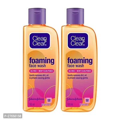Clean  Clear Foaming Face Wash, 150ml (Pack Of 2)