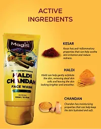 MAGIC ZONE HALDI CHANDAN FACE WASH COMBO 100ML X2 PC FOR Clear Dead Skin Cell Cooling Freshness  Beads Pimple and Blackhead Reduction Oil Clear Instant Radiance, Oily Skin-thumb1