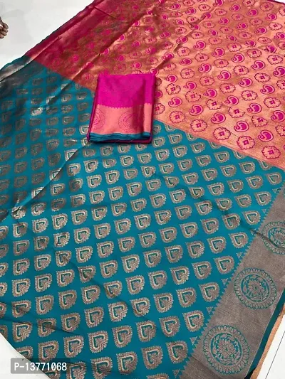 Stylish Art Silk Pink Embroidered Saree with Blouse piece-thumb3
