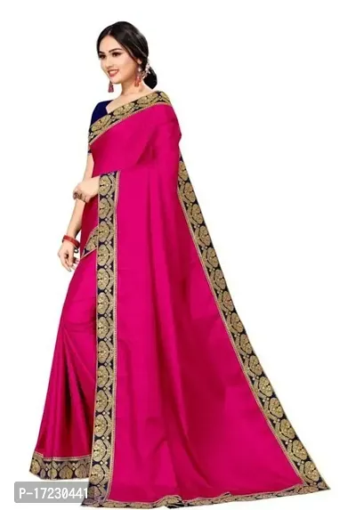 Fancy Vichitra Silk Saree with Blouse Piece for Women-thumb0
