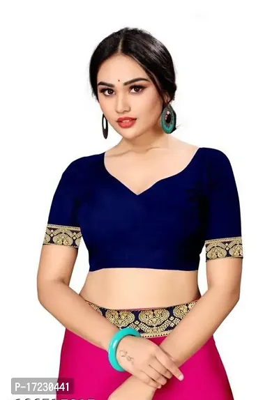 Fancy Vichitra Silk Saree with Blouse Piece for Women-thumb3
