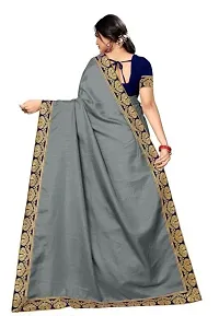 Fancy Vichitra Silk Saree with Blouse Piece for Women-thumb1