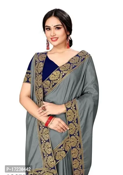 Fancy Vichitra Silk Saree with Blouse Piece for Women-thumb3