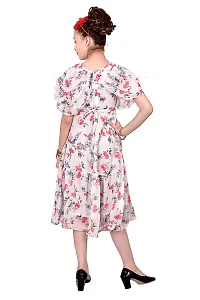 Stylish Georgette White Printed Frocks For Girls-thumb1