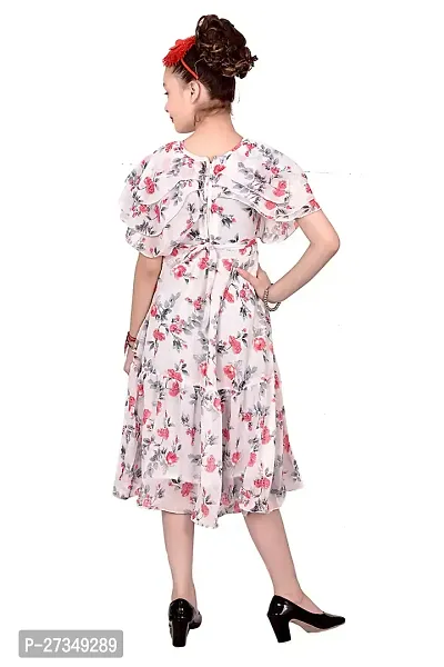 Stylish Georgette White Printed Frocks For Girls-thumb2