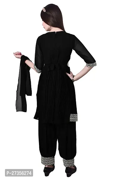 Alluring Black Georgette Embroidered Salwar Suit Sets For Girls-thumb2
