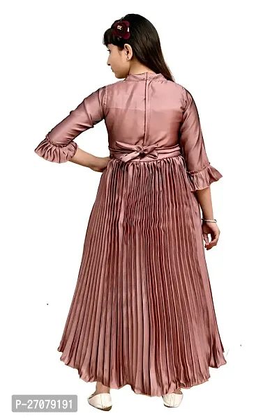 Fabulous Brown Silk Frocks For Girls-thumb2