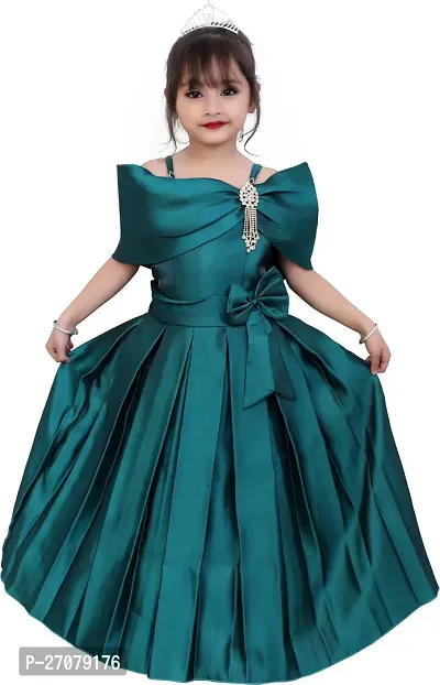 Fabulous Green Silk Frocks For Girls-thumb0