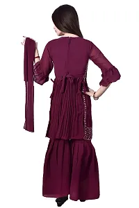 Alluring Maroon Georgette Embroidered Salwar Suit Sets For Girls-thumb1