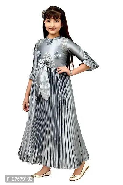 Fabulous Grey Silk Frocks For Girls-thumb4