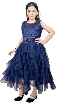 Fabulous Blue Net Frocks For Girls-thumb3