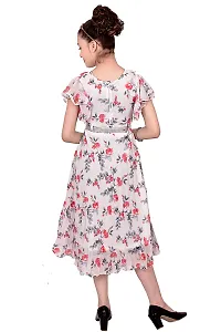 Stylish Georgette White Printed Frocks For Girls-thumb1