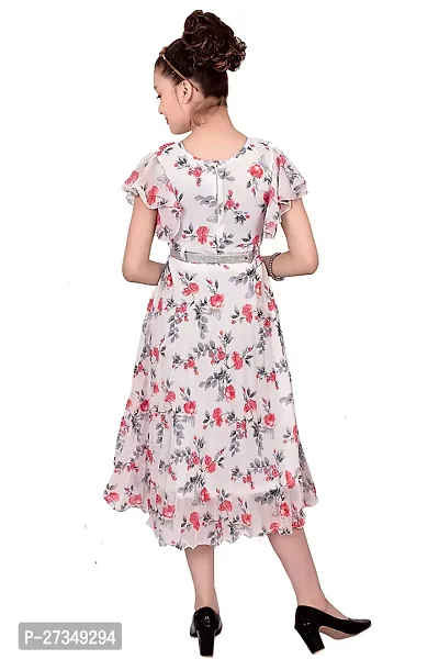 Stylish Georgette White Printed Frocks For Girls-thumb2