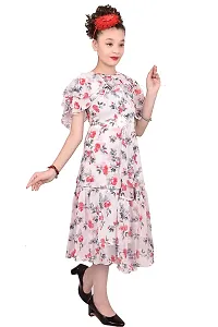 Stylish Georgette White Printed Frocks For Girls-thumb2