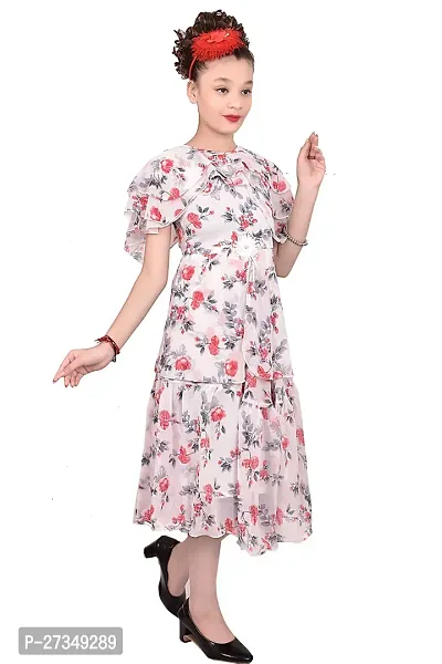 Stylish Georgette White Printed Frocks For Girls-thumb3