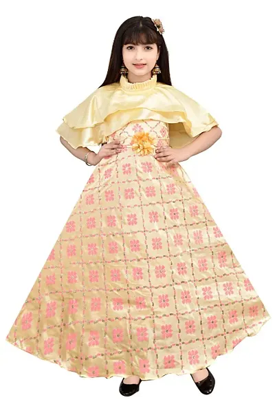 Classic Silk Blend Embroidered Dresses for Kids Girls