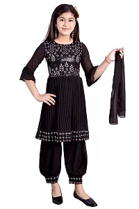 Stylish Georgette Dress For Kids Girls-thumb1