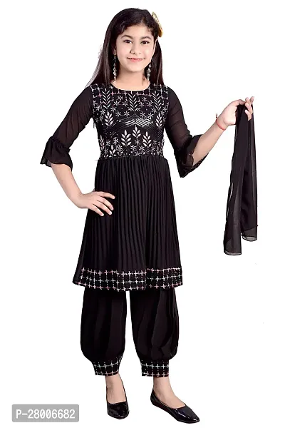 Stylish Georgette Dress For Kids Girls-thumb2