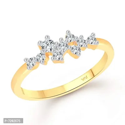 Vighnaharta Galaxy Star cz Gold and Rhodium Plated Alloy Ring for Women and Girls-[VFJ1394FRG7]