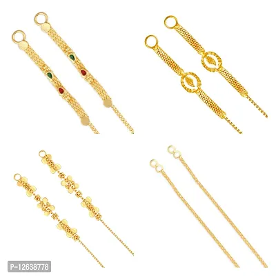 Vighnaharta 1 one gram gold Plated alloy Kanchain Ear chain kanoti Ear Thread Ear to Ear Chain for Women and Girls[VFJ1027-1043-1071-1025KC]