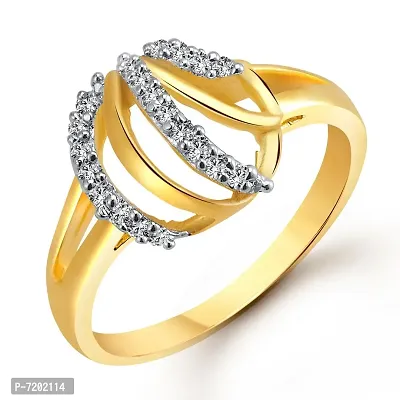 Vighnaharta Stylish Octa CZ Gold and Rhodium Plated Ring -VFJ1024FRG