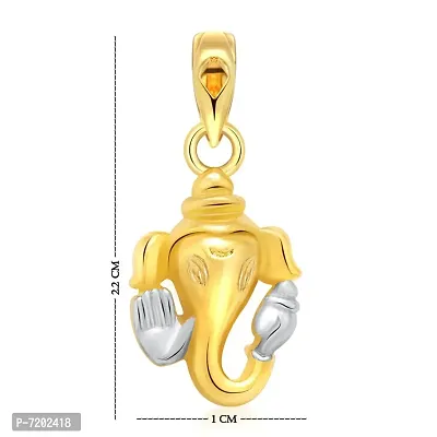 Vighnaharta Chaturbhuj Gold and Rhodium Plated God Pendant - [VFJ1058PG]-thumb2