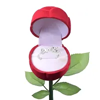 Vighnaharta Valentine's CZ Rhodium Plated Ring with Scented Rose Ring Box for Women and Girls. [Pack of- 1 Ring and 1 Scented Rose]-VFJ1355SCENT-ROSE8-thumb1